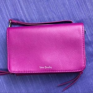 EUC Pink Leather Vera Bradley Clutch